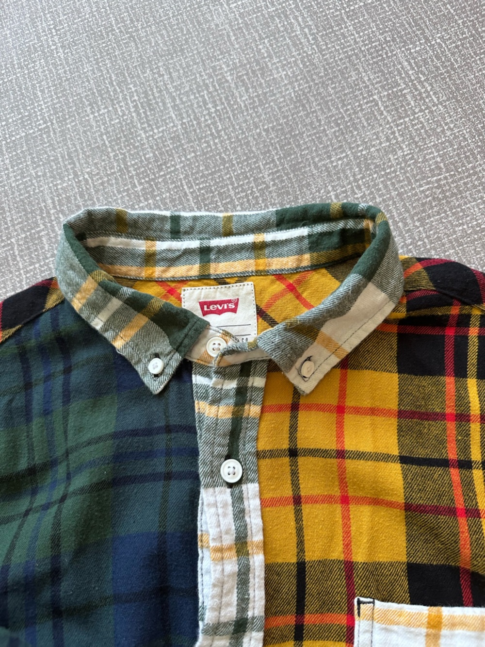 Levi’s Men’s Patchwork Plaid Button-Down Shirt Size Medium - Picture 5 of 11